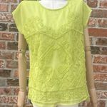 Romeo + Juliet Couture Romeo & Juliet lime green, sheer, embroidered top / XS/S / Excellent condition Photo 0