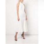 Milly NWT Cady Penelope High Neck Halter Midi Dress in Ecru Sz 4 $395 Photo 1