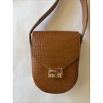 Isadora Cuoio Brown Leather Crocodile Crossbody Gold Tone Purse Made in Italy Photo 1