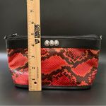 Brighton Vintage  Red/Black Snakeskin Leather Small Pouch Crossbody Bag NO STRAP! Photo 6