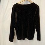 Vintage Madrid Spain Kuem Ha Brown Velvet Bedazzle Leopard Long Sleeve Shirt Top Size 12 Photo 6