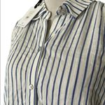 Agnes & Dora NWT  Button Down Cuff Sleeve Blouse | Blue Stripe | XS Photo 4