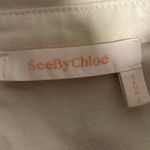 See By Chloe  Size 46 US 14 Denim Popover Shirt White Flower Cutouts FLAW Photo 1