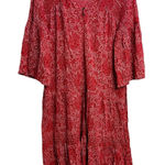 Xirena Morgan Red Floral Bandana Midi Dress Size M Prairie‎ Boho Hippie Cotton Size M Photo 0