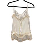 XOXO Y2K vintage  sequin cami top beaded strappy double layer medium white tank Photo 4