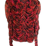 Bagatelle ‎ Ruched Mesh Floral Top Size x-Large Photo 0