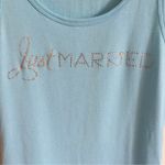 Victoria's Secret Tiffany Blue “Just Married” Rhinestone Ribbed Fitted Tank Top Photo 2