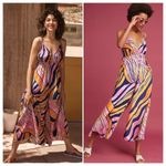 Anthropologie  Maeve Finley Jumpsuit sz 2 Wide Leg Cropped Romper Photo 7