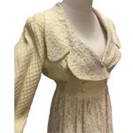 Vintage Bridgerton Inspired Yellow dress lace overlay long sleeves size X Small Photo 5