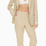 Babaton Aritzia Conan Cropped Pants Beige Pull On Business Career Office Size 10 Photo 0