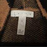 Leith Animal Print Long Cardigan Sweater Coat Zebra Tiger Stripe Small Photo 2