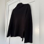 H&M  Mock Neck Hi-Low Boxy Cropped Sweater Black Wool Blend Size Small Photo 3