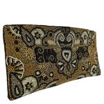 Mary Frances NWOT  Beaded Black Gold Evening Bag Wristlet Clutch Purse Photo 7