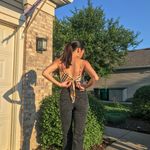 Forever 21 candy stripe scarf backless self tie crop top with removable straps Photo 1