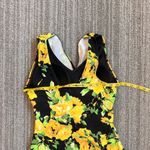 Denim&Co Swimsuit Sarong Front Swimdress One Piece Floral 8 Yellow Photo 5