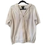 Eddie Bauer  XL White short sleeve full zip hoodie CLASSIC preppy 100% Cotton Photo 0