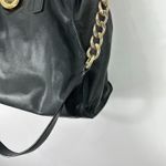 Michael Kors  Hamilton Large Black Pebbled Leather Bag Tote Golden Padlock Chic Photo 2