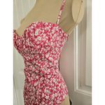 ZARA  S Pink & White Floral Corset Bodysuit Ditsy Adjustable Straps Satiny Feel Photo 3