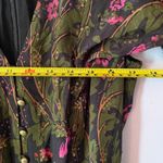 Anthropologie ett:twa Black Green Gold Floral Short Sleeve Jumpsuit Women size 4 Photo 10