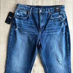 Silver Jeans NWT  Frisco Straight Leg Jeans Sz 30 High Rise Dark Wash Distressed Photo 4
