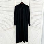 Vivian Chan Shaw Scallop Hem Duster Cardigan Sweater Black Large Open Photo 7