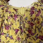 For Love & Lemons  Beaumont Mini Dress Yellow Floral ruffle detail size medium Photo 3