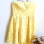 Jasmine  strapless dress NWT yellow lace strapless gown Photo 0