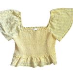 ASTR The Label January Flutter Sleeve Top Pastel Yellow Size XL Photo 3