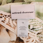 Alfred Dunner Petite Alfred Dunner Womens 12 Green Floral Blouse Lace Neckline Detail Bell Sleeves Photo 11