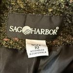 Sag Harbor  Olive Green Boucle Tweed Blazer Jacket Size 10 Photo 4