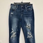 Judy Blue Mid-Rise Boyfriend Distressed Jeans Straight Leg Cuffed Denim 11/30 Photo 4