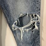 American Eagle  Curvy Mom Jeans Distressed Size 0 High Rise Ripped Denim Photo 7