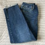 EXPRESS Straight Ankle High Rise Ultra Hyper Stretch Raw Hem Jeans Size M 6/8/10 Photo 0
