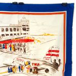 TWA Vintage "Up Up And Away" Scarf Trans World Stewardess Employee Uniform Blue Photo 7