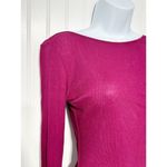 Free People Intimately Womens Lettuce Edge Long Sleeve Top Berry Purple Sz Small Photo 3