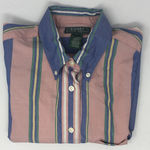 Ralph Lauren  Women's pink,blue, green stripe long sleeve button down Size‎ 10 Photo 0