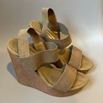 Steve Madden  Strappy Stina Neutral Tan Brown Wedge Heels 6M Photo 3