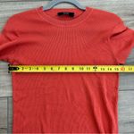 BRASS Orange Fine Rib Knit Cotton Silk Short Sleeve Blouse XL Photo 5