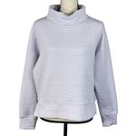 Calia Medium Lunar Jacquard Sweatshirt Funnel Neck Pullover Stretch Long Sleeves Purple Photo 0