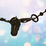 Vintage Shane Boyner Y Necklace Glass Beads Antique Gold Copper Choker Collar Photo 3