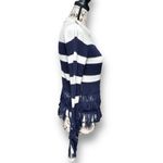 English Factory Anthropologie XS Blue White Striped Fringe Sweater Nautical NWT Photo 2