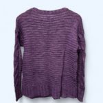 American Eagle Purple Chunky Cable Knit Crewneck Sweater Photo 3