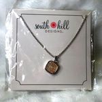 NWT South Hill Designs Silver Tone Necklace w Pink Glitter Pendant Photo 0