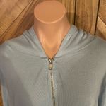 Wildfox Light Blue Cropped Full Zip Hoodie | Soft Terry Knit Loungewear Large Photo 2