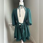 Asos Women's Emerald Green Mini Dress Open Back Size 4 Petite Holidays Christmas Photo 1