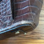 Massimo Dutti  Cinch Closure Leather Shoulder Bag‎ Crocodile Texture Brown Photo 9