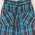 Urban Outfitters Wide Leg Plaid Trousers Teal and Gray Size 0 Photo 9