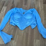 Danielle Guizio NWOT GUIZIO Ravello Corset in Baby Blue Photo 4