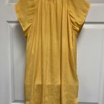 The Loft Yellow Tied V-Neck with Ruffled Detail Top Photo 6