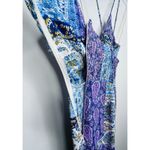 ZARA WOMAN PATCHWORK PRINT LINEN MAXI DRESS Twist Cross-BACK Size S High Slit Photo 8